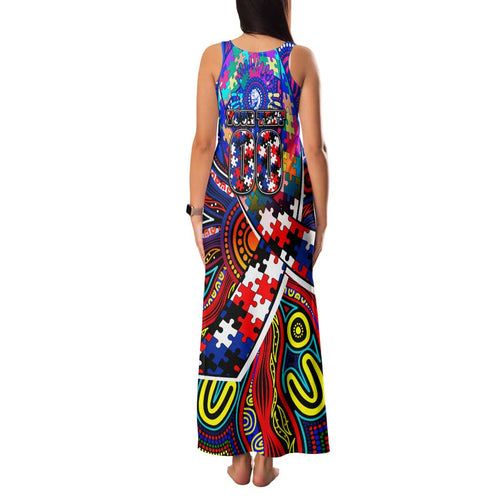 Autism Awareness Australia Western Bulldogs Family Matching Tank Maxi Dress and Hawaiian Shirt Aboriginal Indigenous Art