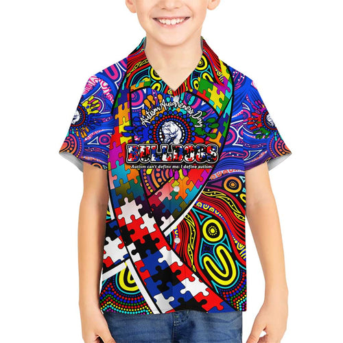 Autism Awareness Australia Western Bulldogs Family Matching Tank Maxi Dress and Hawaiian Shirt Aboriginal Indigenous Art