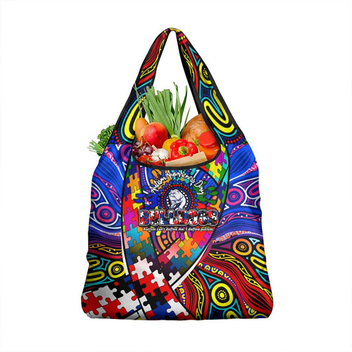 Autism Awareness Australia Western Bulldogs Grocery Bag Aboriginal Indigenous Art