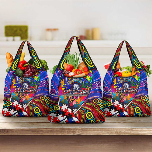 Autism Awareness Australia Western Bulldogs Grocery Bag Aboriginal Indigenous Art