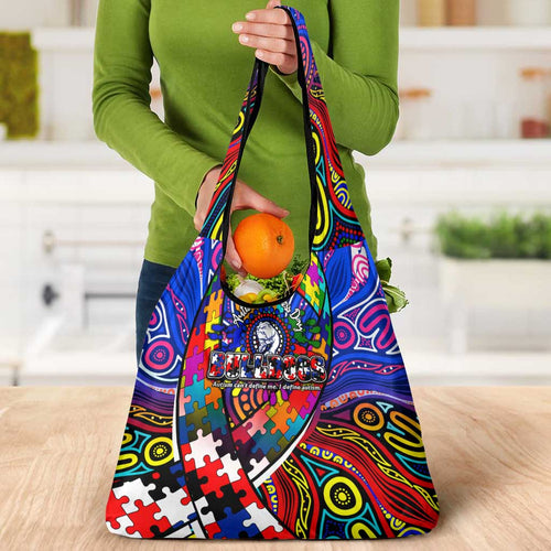 Autism Awareness Australia Western Bulldogs Grocery Bag Aboriginal Indigenous Art