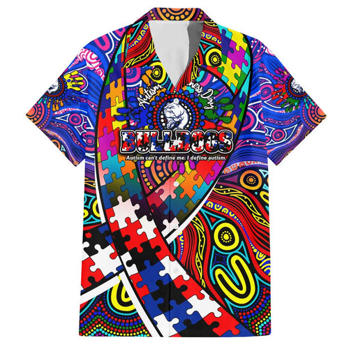 Autism Awareness Australia Western Bulldogs Hawaiian Shirt Aboriginal Indigenous Art