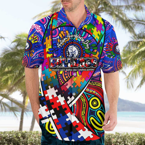 Autism Awareness Australia Western Bulldogs Hawaiian Shirt Aboriginal Indigenous Art