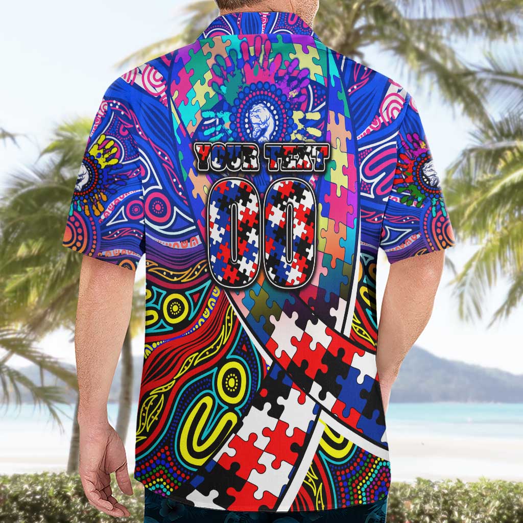 Autism Awareness Australia Western Bulldogs Hawaiian Shirt Aboriginal Indigenous Art