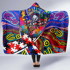Autism Awareness Australia Western Bulldogs Hooded Blanket Aboriginal Indigenous Art