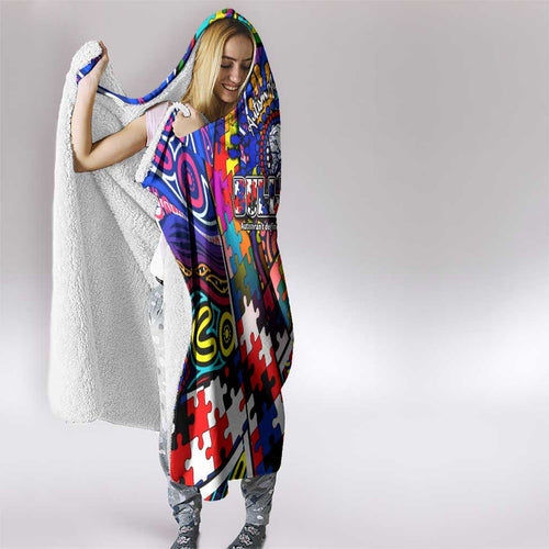 Autism Awareness Australia Western Bulldogs Hooded Blanket Aboriginal Indigenous Art