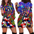 Autism Awareness Australia Western Bulldogs Hoodie Dress Aboriginal Indigenous Art