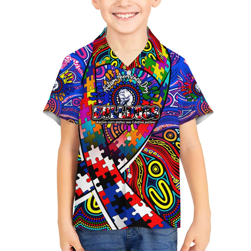 Autism Awareness Australia Western Bulldogs Kid Hawaiian Shirt Aboriginal Indigenous Art