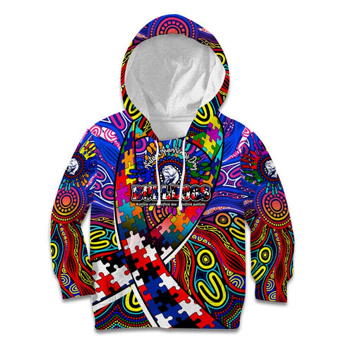Autism Awareness Australia Western Bulldogs Kid Hoodie Aboriginal Indigenous Art