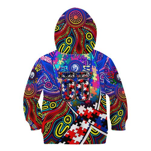 Autism Awareness Australia Western Bulldogs Kid Hoodie Aboriginal Indigenous Art