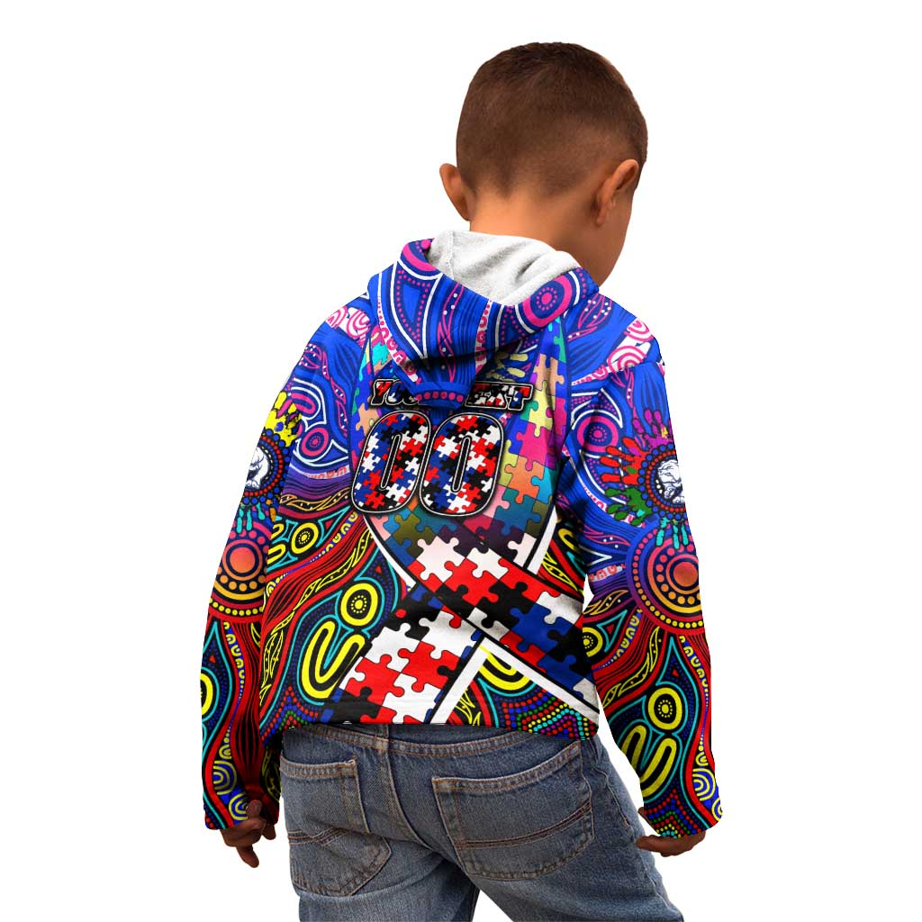 Autism Awareness Australia Western Bulldogs Kid Hoodie Aboriginal Indigenous Art