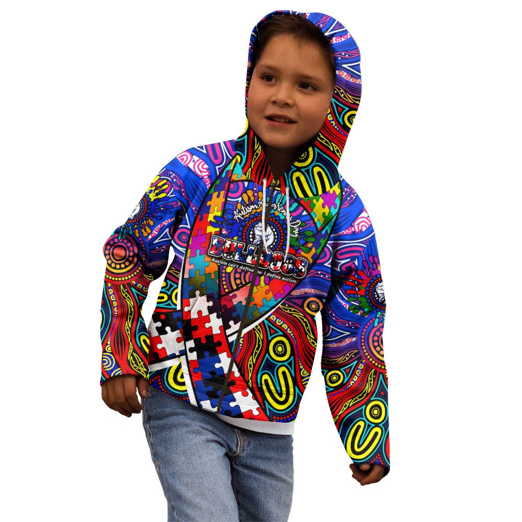 Autism Awareness Australia Western Bulldogs Kid Hoodie Aboriginal Indigenous Art