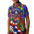 Autism Awareness Australia Western Bulldogs Kid Polo Shirt Aboriginal Indigenous Art