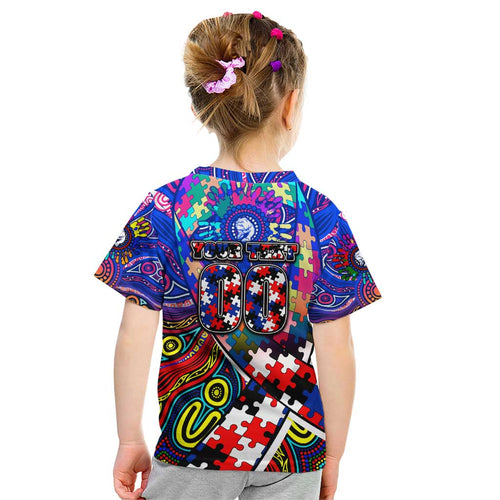 Autism Awareness Australia Western Bulldogs Kid T Shirt Aboriginal Indigenous Art