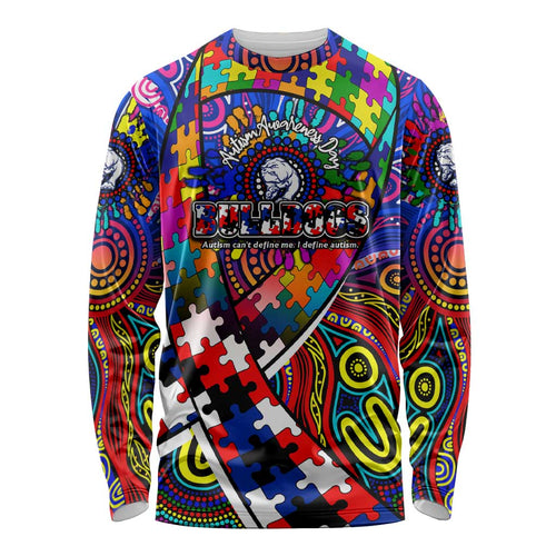 Autism Awareness Australia Western Bulldogs Long Sleeve Shirt Aboriginal Indigenous Art