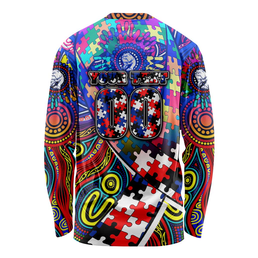 Autism Awareness Australia Western Bulldogs Long Sleeve Shirt Aboriginal Indigenous Art