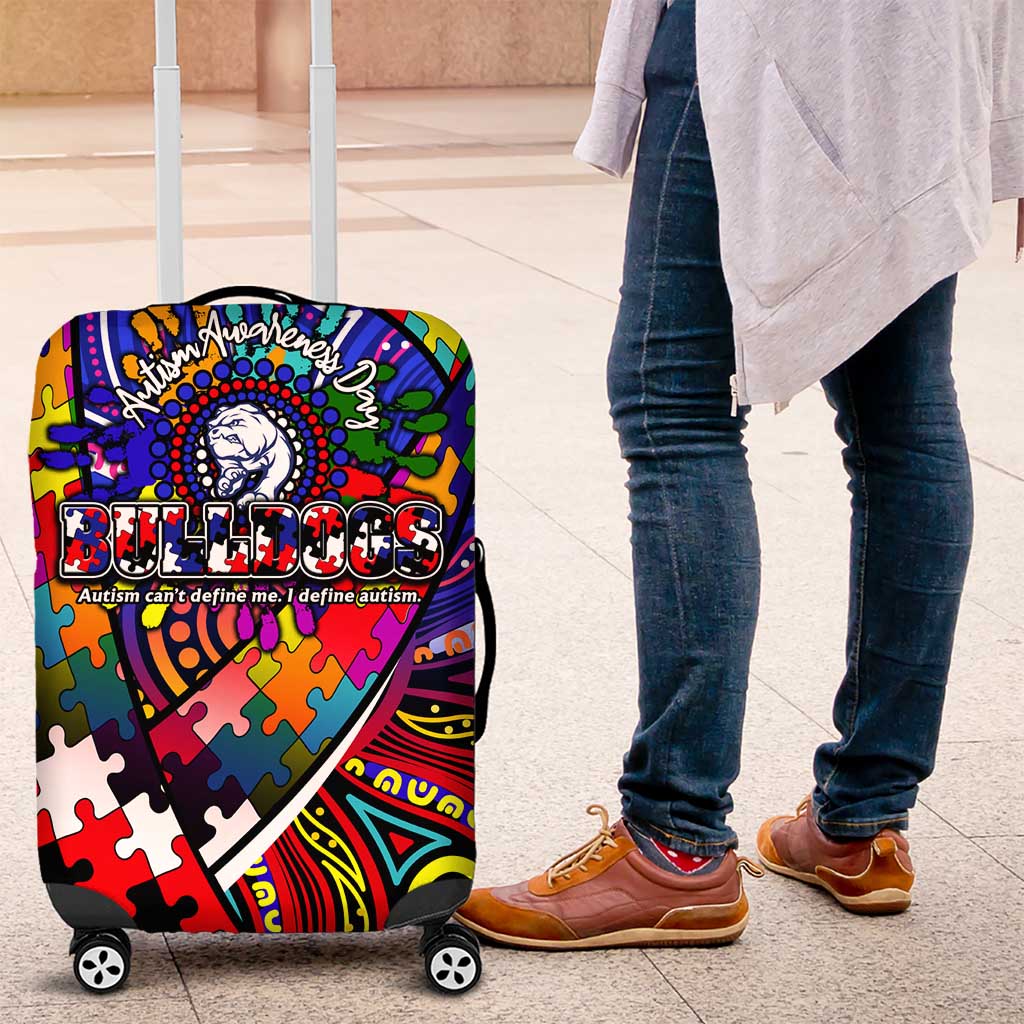 Autism Awareness Australia Western Bulldogs Luggage Cover Aboriginal Indigenous Art