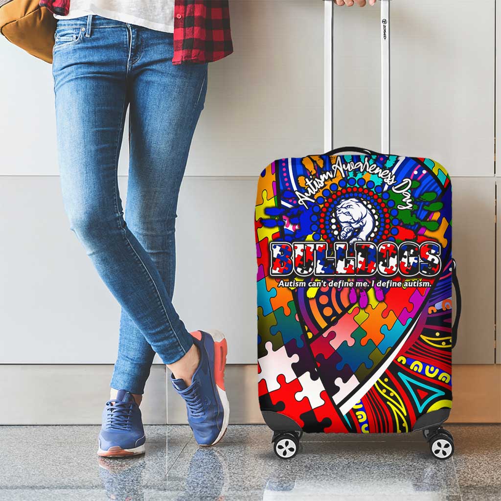 Autism Awareness Australia Western Bulldogs Luggage Cover Aboriginal Indigenous Art
