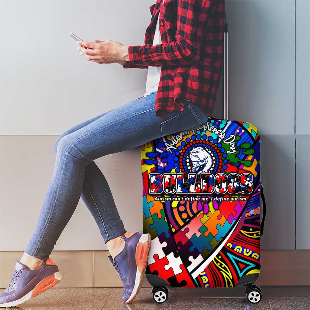 Autism Awareness Australia Western Bulldogs Luggage Cover Aboriginal Indigenous Art