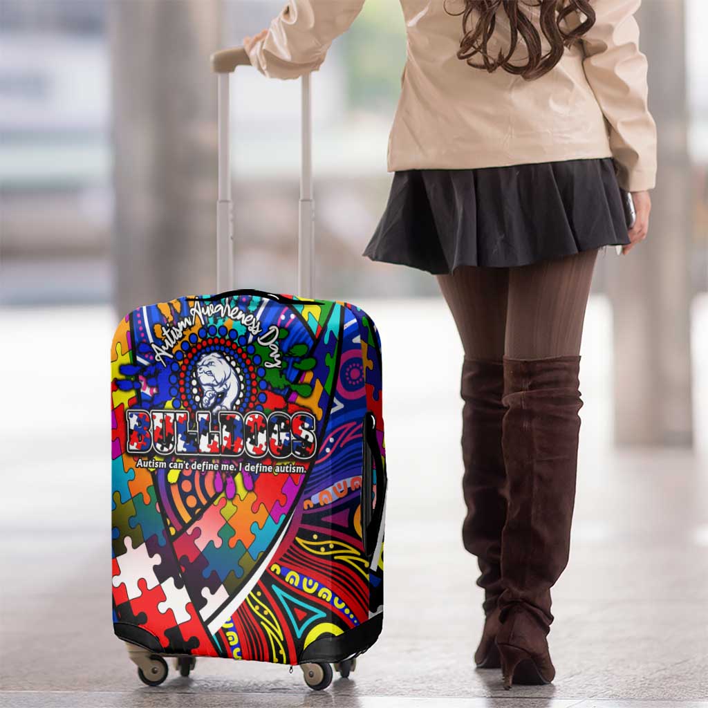 Autism Awareness Australia Western Bulldogs Luggage Cover Aboriginal Indigenous Art