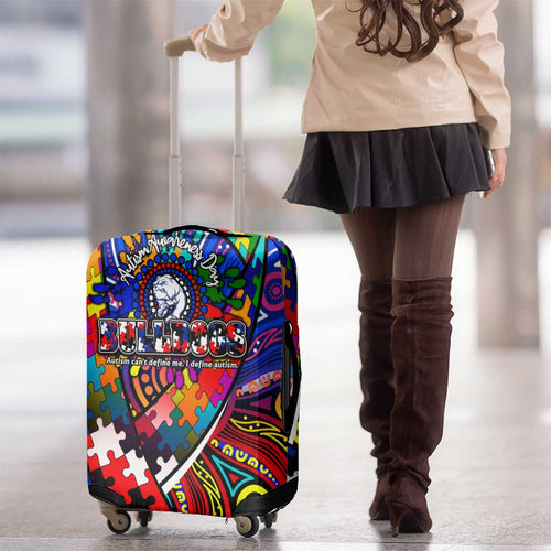 Autism Awareness Australia Western Bulldogs Luggage Cover Aboriginal Indigenous Art