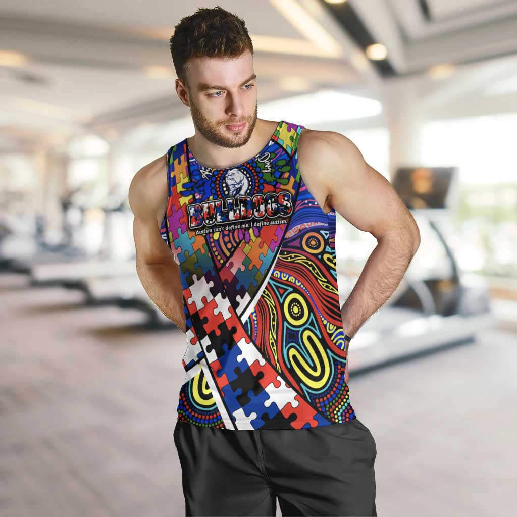 Autism Awareness Australia Western Bulldogs Men Tank Top Aboriginal Indigenous Art