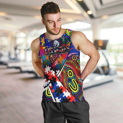 Autism Awareness Australia Western Bulldogs Men Tank Top Aboriginal Indigenous Art