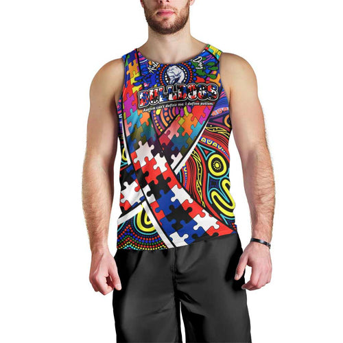 Autism Awareness Australia Western Bulldogs Men Tank Top Aboriginal Indigenous Art