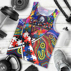 Autism Awareness Australia Western Bulldogs Men Tank Top Aboriginal Indigenous Art