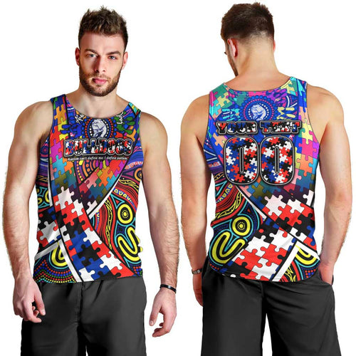 Autism Awareness Australia Western Bulldogs Men Tank Top Aboriginal Indigenous Art
