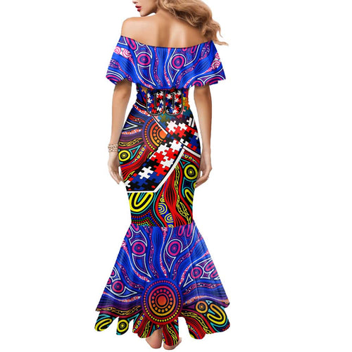 Autism Awareness Australia Western Bulldogs Mermaid Dress Aboriginal Indigenous Art