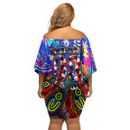 Autism Awareness Australia Western Bulldogs Off Shoulder Short Dress Aboriginal Indigenous Art