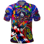 Autism Awareness Australia Western Bulldogs Polo Shirt Aboriginal Indigenous Art