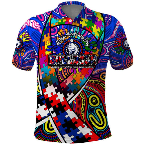 Autism Awareness Australia Western Bulldogs Polo Shirt Aboriginal Indigenous Art
