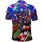 Autism Awareness Australia Western Bulldogs Polo Shirt Aboriginal Indigenous Art