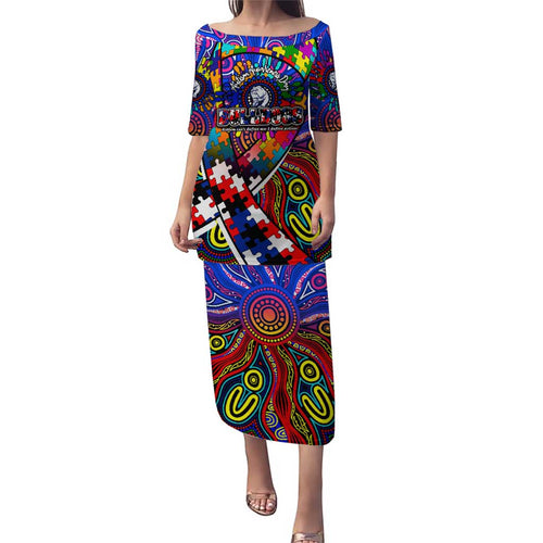 Autism Awareness Australia Western Bulldogs Puletasi Aboriginal Indigenous Art