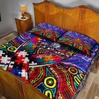 Autism Awareness Australia Western Bulldogs Quilt Bed Set Aboriginal Indigenous Art