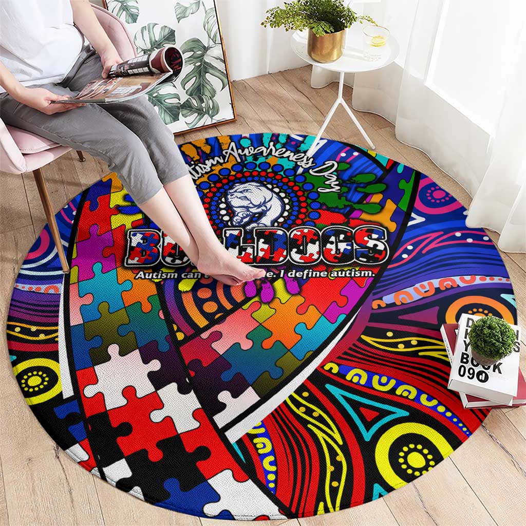 Autism Awareness Australia Western Bulldogs Round Carpet Aboriginal Indigenous Art