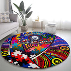 Autism Awareness Australia Western Bulldogs Round Carpet Aboriginal Indigenous Art