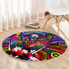 Autism Awareness Australia Western Bulldogs Round Carpet Aboriginal Indigenous Art