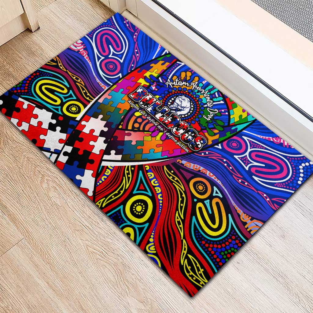 Autism Awareness Australia Western Bulldogs Rubber Doormat Aboriginal Indigenous Art