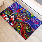 Autism Awareness Australia Western Bulldogs Rubber Doormat Aboriginal Indigenous Art