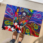 Autism Awareness Australia Western Bulldogs Rubber Doormat Aboriginal Indigenous Art