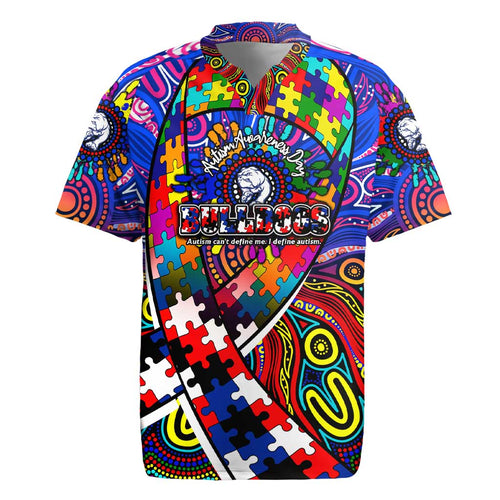 Autism Awareness Australia Western Bulldogs Rugby Jersey Aboriginal Indigenous Art