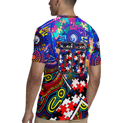 Autism Awareness Australia Western Bulldogs Rugby Jersey Aboriginal Indigenous Art
