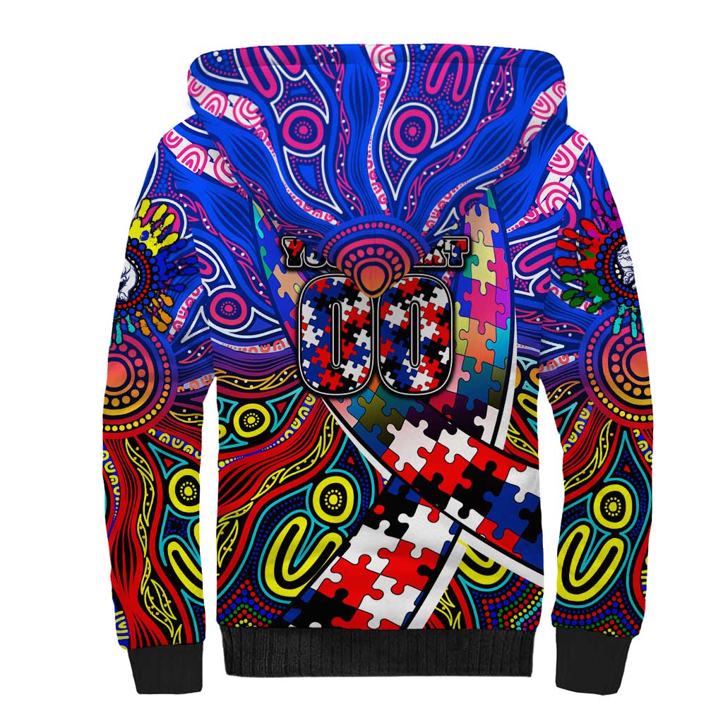 Autism Awareness Australia Western Bulldogs Sherpa Hoodie Aboriginal Indigenous Art