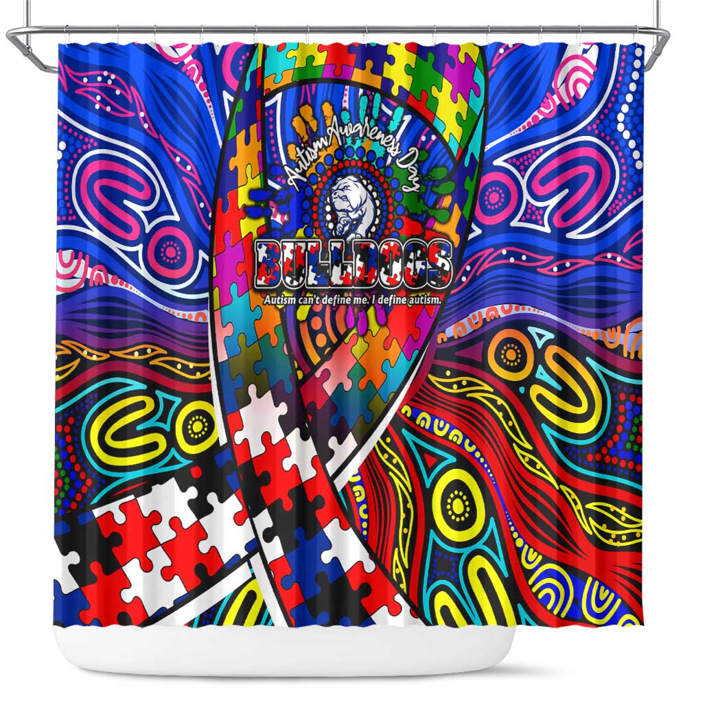 Autism Awareness Australia Western Bulldogs Shower Curtain Aboriginal Indigenous Art