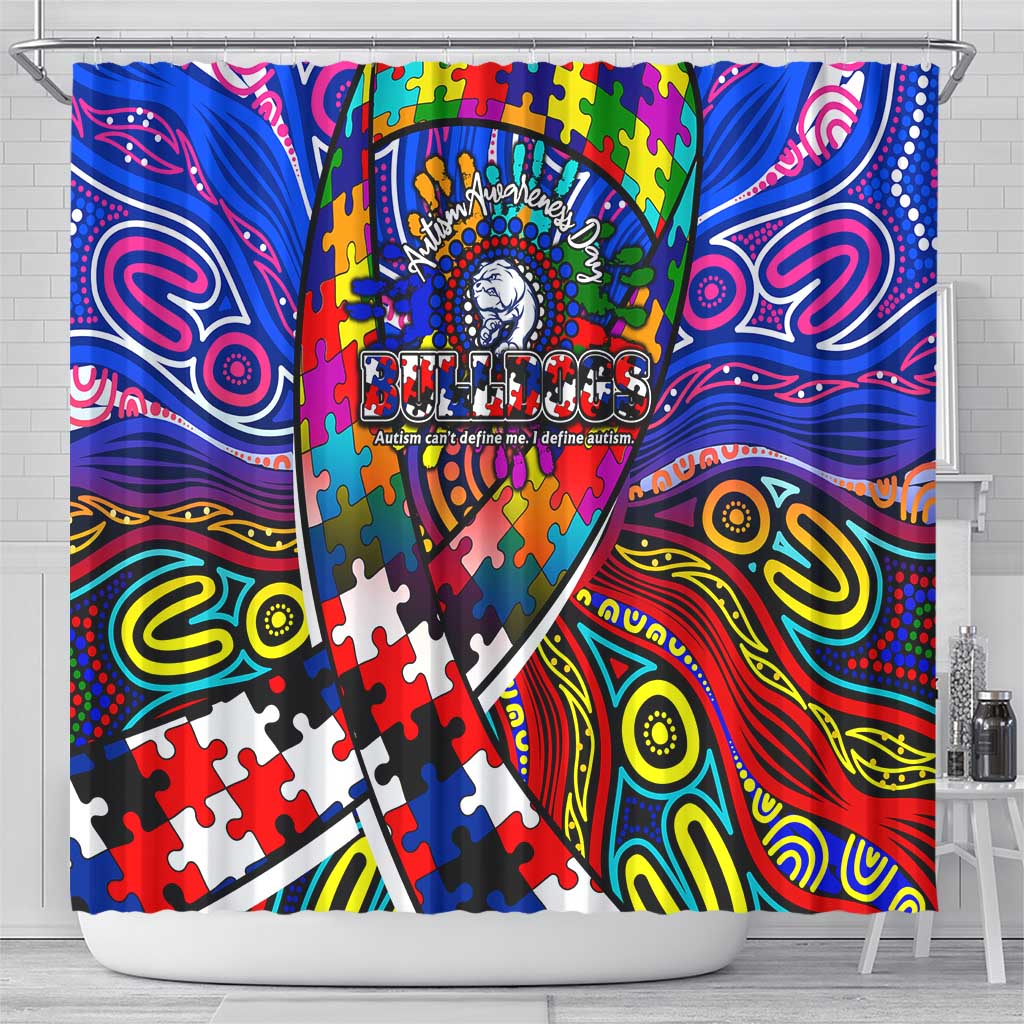 Autism Awareness Australia Western Bulldogs Shower Curtain Aboriginal Indigenous Art