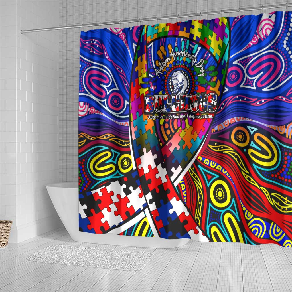 Autism Awareness Australia Western Bulldogs Shower Curtain Aboriginal Indigenous Art