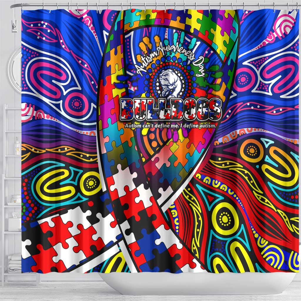 Autism Awareness Australia Western Bulldogs Shower Curtain Aboriginal Indigenous Art